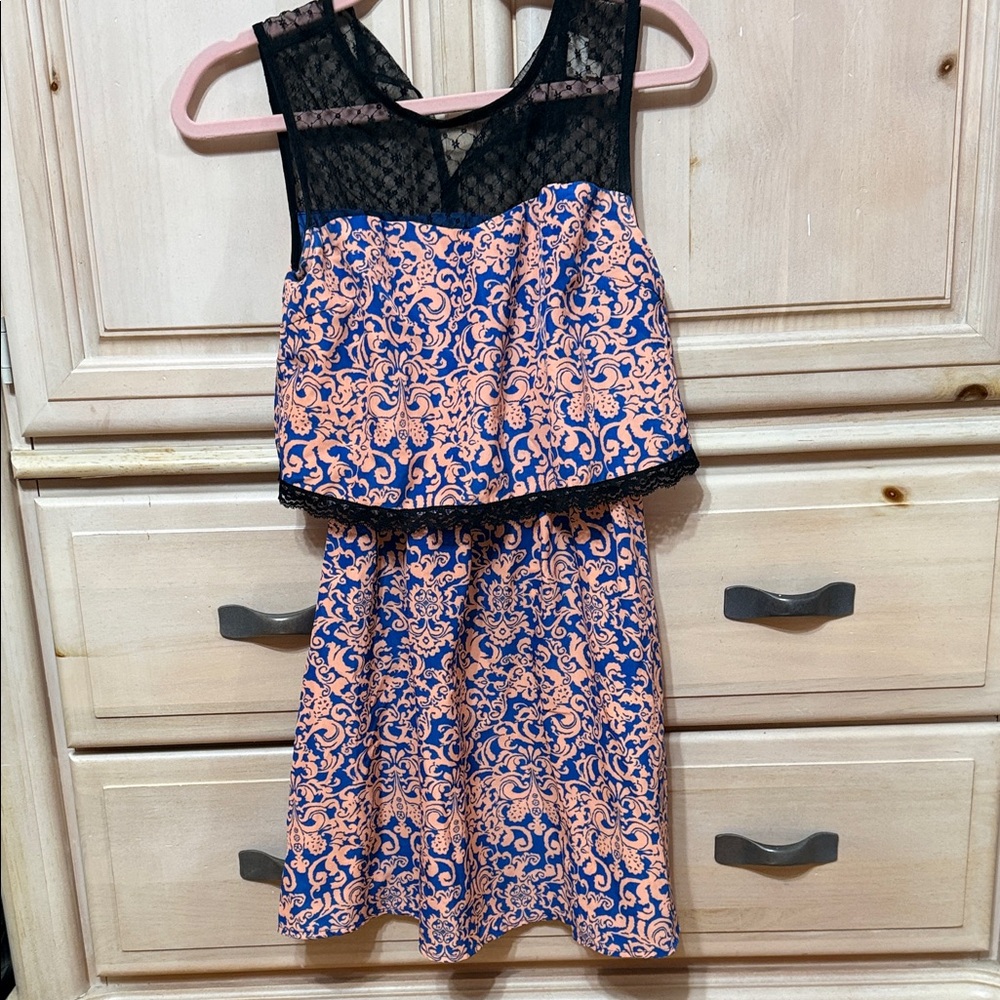 Elegant Black and Orange Midi Dress